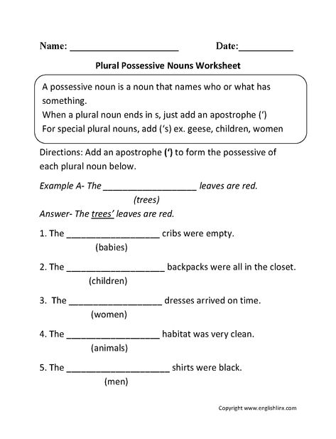 Plural Possessive Nouns Worksheets Possessive Nouns Worksheet, Singular Possessive Nouns, Plural Possessive Nouns, Nouns Lesson, Plural Nouns Worksheet, Plurals Worksheets, Singular And Plural Nouns, Possessive Nouns, Possessive Adjectives