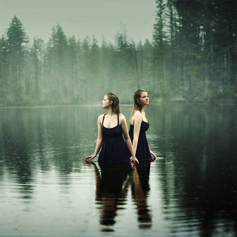 Water Witch Photoshoot, Woman Coming Out Of Water, Forest Moodboard, Cottage In The Forest, Swamp Witch, Lake Photoshoot, Water Witch, Water Shoot, Double Vision