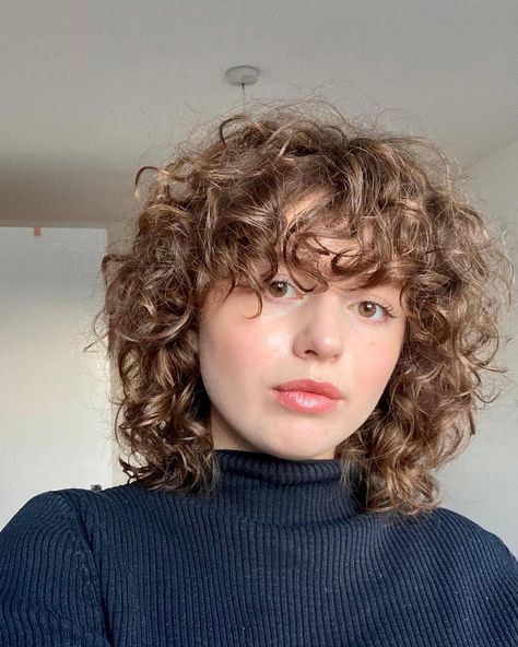 Lily B-B / Perms & Hair Colour on Instagram: “Client selfie 🌻 Lorna with her ammonia-free modern curly perm. . Top tip for coily, curly & permed hair 〰️ use a wide tooth comb to comb…” Curly Permed Hair, Curly Perm, Curly Shag Haircut, Short Curly Hairstyles For Women, Permed Hair, Natural Curly Hair Cuts, Short Curly Hairstyles, Curly Hair Photos, Curly Bangs