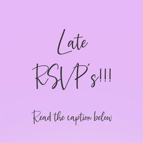 🤔 Ever felt the pain of late RSVPs? Let's tackle this! Late RSVPs can throw off your party planning game, but fret not! We've got some savvy strategies to help you navigate this common dilemma like a pro. 1. Set a clear RSVP deadline well in advance of your event date, that way if you do get some late RSVP's you still have time to make changes. 2. Utilize reminder emails or text messages closer to the deadline to gently nudge guests. 3. Consider using digital RSVP platforms for easier track... Rsvp Reminder Message, Like A Pro, Text Messages, Party Planning, That Way, Track, Felt, Let It Be, Quick Saves