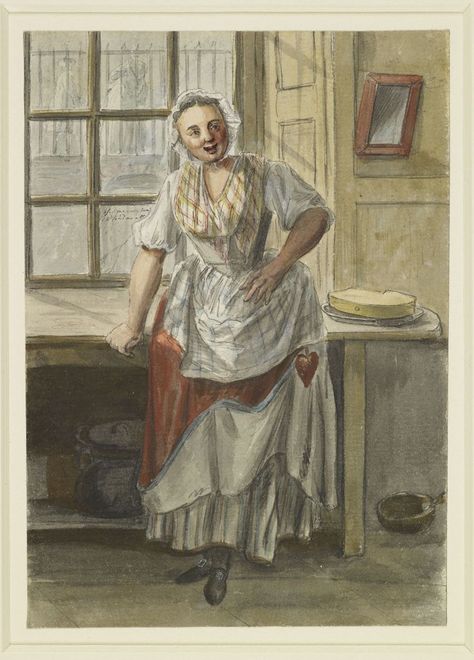 18th Century Working Woman, 18th Century Art, 18th Century Women, Kitchen Scene, 18th Century Dress, 18th Century Paintings, Royal Collection Trust, 18th Century Clothing, The Royal Collection