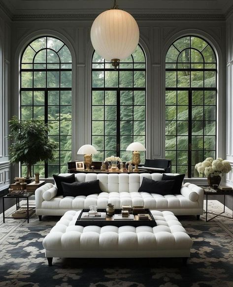 Modern design 🖤 - Harmonia Home Design Parisian Interior Design, Modern Classic Living Room, Oregon House, Parisian Interior, Elegant Interior Design, Classic Interior Design, Classic Living Room, Design Apartment, Transitional House