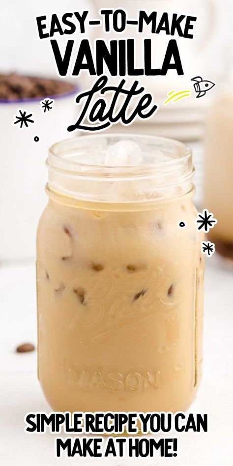 Iced Vanilla Latte Recipe, Vanilla Latte Recipe, Vanilla Iced Coffee Recipe, Flavored Coffee Recipes, Iced Latte Recipe, Homemade Coffee Drinks, Cappuccino Recipe, Vanilla Iced Coffee, Best Iced Coffee