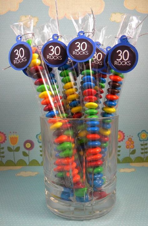 30th Birthday Party Ideas, Crepe Trousers, 30th Party, 30th Birthday Party, 30th Bday, Birthday Candy, Candy Favors, 30th Birthday Parties, Favorite Candy