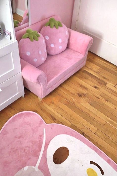 Kawaii Furniture, Strawberry Room, Kawaii Room Ideas, Pink Room Decor, Hello Kitty Rooms, Cute Furniture, Pink Bedrooms, Kawaii Room, Cute Room Ideas