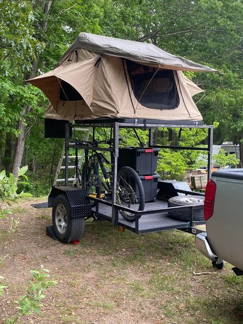 Forester Camping, Off Road Tent Trailer, Atv Camping, Utility Trailer Camper, Camping Gear Trailer, Foodtrucks Ideas, Trailer Design, Camping Trailer Diy, Small Camper Trailers