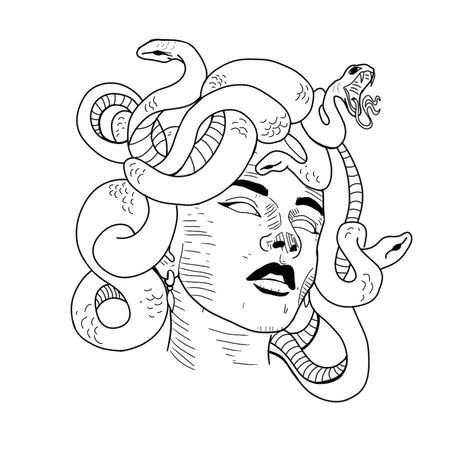 Tattoo Medusa, Medusa Design, Medusa Tattoo, Dream Tattoos, Single Line, Art Tattoos, Mural Art, Tattoo Inspo, Body Art Tattoos