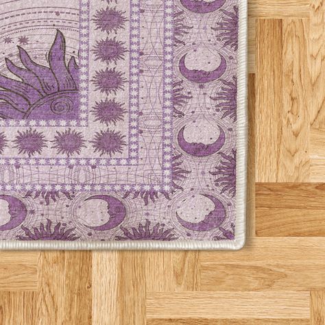 Bungalow Rose Performance Rug | Wayfair Cute Rugs For Dorm Rooms, Occult Design, Pink Boho Rug, Lavender Rug, Comfortable Space, Area Rug Decor, Pink Area Rug, Bedroom Dorm, Rug Bohemian