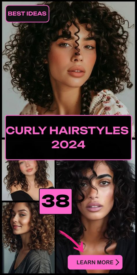 38 Stunning Curly Hairstyles for 2024 You’ll Love Curly Hair 2025 Trends, 2b Hairstyles Long, Curly Hairstyles For Mixed Women, Curly Hair 2024, Curly Up Hairstyles, Elegant Curly Hairstyles Natural Curls, Coily Hair Hairstyles, Mixed Curly Hairstyles, Long Curly Hairstyles Natural