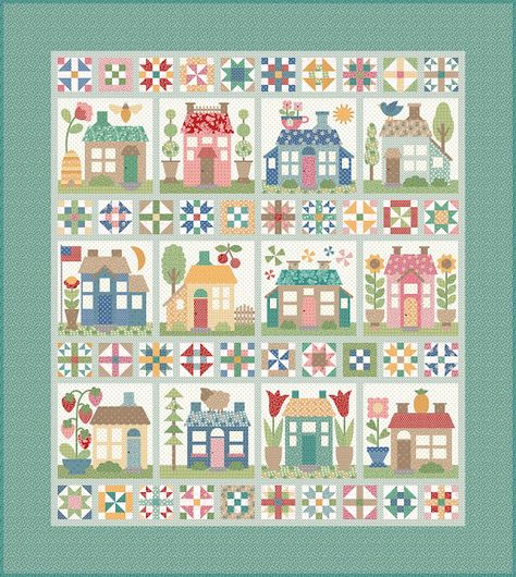 Bunnyhill Quilts, Riley Blake Quilt, Designer Fabric Collections, Bee In My Bonnet, Lori Holt, Applique Templates, Fabric Kit, House Quilts, Sampler Quilt