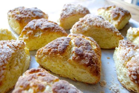 Freeze and bake scones | King Arthur Baking: Q. We run a bed and breakfast, and often need to have fresh baked goods ready very early in the morning. Is there some way we can freeze prepared recipes to bake first thing? – Mary Ann and Jim Guertin, Lake George, NY A: Freeze and bake scones! If there's one thing we're absolutely devoted to here at King Arthur Flour, it's solving your baking challenges. Our bakers are ready to help you every day via our baker's hotline, live chat, and email. Foodsaver Recipes, Freezer Ideas, Recipes To Bake, Lemon Scones, King Arthur Baking, Pumpkin Scones, Lake George Ny, Warm Breakfast, King Arthur Flour