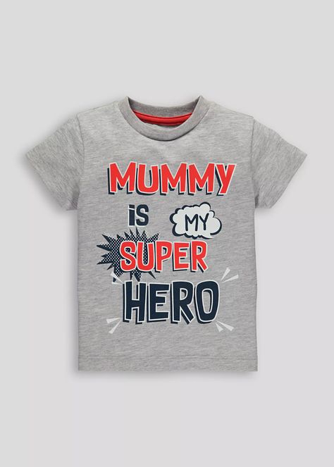 Kids Mummy Slogan T-Shirt (9mths-6yrs) – Grey – Matalan Kids Tshirt Designs, Baby Clothes Sale, Mens Fashion Wear, Text Tee, Kids Tshirt, Slogan T Shirt, Cots, Custom Tshirt Design, Free Baby Stuff