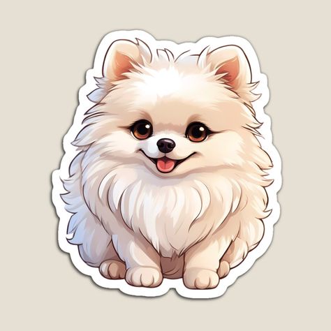 Pomeranian Cute Drawing, Pomeranian Drawing, Pomeranian Illustration, Pomeranian Art, White Pomeranian Puppies, Mask Cat, Puppy Clipart, White Pomeranian, Dog Clip Art