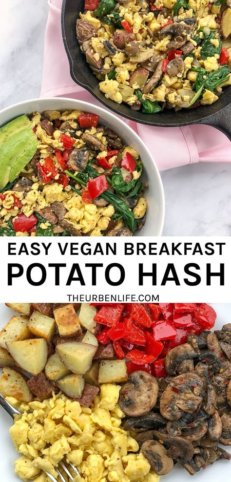 Best Vegan Breakfast, Potato Hash Recipe, Brunch At Home, Plant Based Recipes Breakfast, Dairy Free Breakfasts, Breakfast Hash, Plant Based Breakfast, Recipes Breakfast, Plant Based Eating