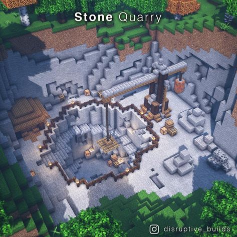 (1) I made a Stone Quarry! : Minecraftbuilds Disruptive Builds, Minecraft Kingdom, Construction Minecraft, Minecraft Decoration, Minecraft Structures, Minecraft Interior Design, Minecraft House Plans, Bangunan Minecraft, Minecraft Farm