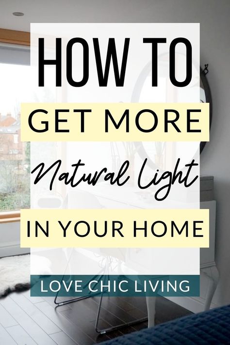 How to bring more natural light into your home. Make you home a brighter, more inviting space with these quick tips for adding more natural light to your home | Brighter Home Ideas | How To Make House Brighter, How To Increase Light In A Room, Bring More Light Into Room, How To Increase Natural Light In Home, More Light In House, How To Bring More Light Into A Room, How To Create Natural Light In A Room, Increase Natural Light In Home, Adding Natural Light To Your Home