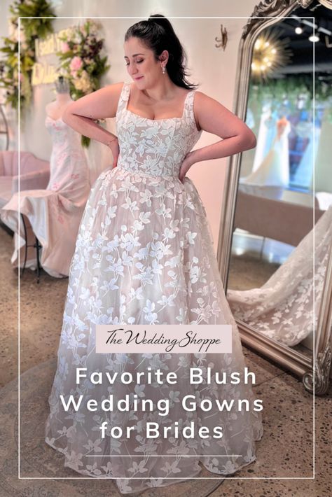 Blush Wedding Gowns, Blush Lace Wedding Dress, Blush Wedding Dresses, Traditional White Wedding, Celebrity Brides, Blush Wedding Gown, Wedding Dress 2024, Unique Wedding Gowns, Colored Wedding Dress