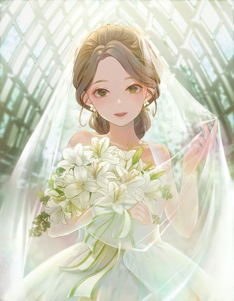 Pinterest Anime Wedding Dress, Anime Flower, Anime Wedding, Kushina Uzumaki, Anime Princess, Anime Scenery Wallpaper, Anime Angel, Anime Couples Drawings, Cute Anime Pics