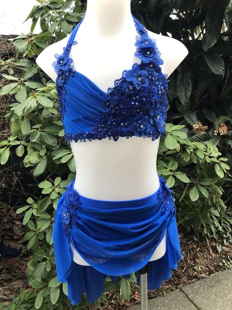 Satellite: Hannah (1ro) Lyrical Dance Costumes Dresses Blue, Royal Blue Lyrical Dance Costumes, Royal Blue Dance Costumes, Blue Lyrical Dance Costumes, Blue Dance Outfit, Blue Dance Costumes, Lyrical Dance Costumes Solo, Contemporary Dance Outfits, Baton Costumes