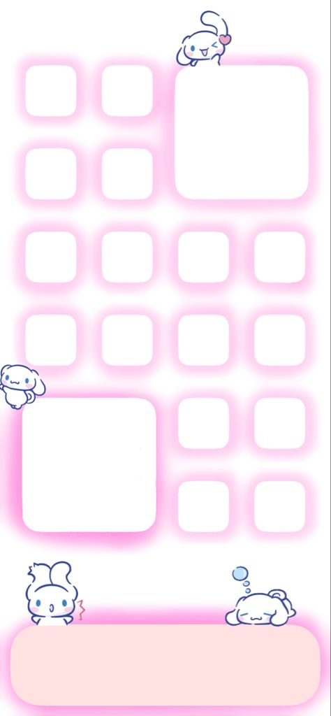 Iphone 11 Setup Homescreen, Cinnamoroll Homescreen, Shelf Wallpaper, Frame Cartoon, Iphone Setup, 헬로키티 배경화면, Wallpaper Template, Lock Screen Backgrounds, Pink Wallpapers