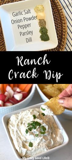 Sour Cream Dip Recipes, Chip Dip Recipes, Homemade Ranch Dip, Ranch Dip Recipe, Sour Cream Dip, Easy Finger Foods, Party Snacks Easy, Homemade Dips, Cream Dip