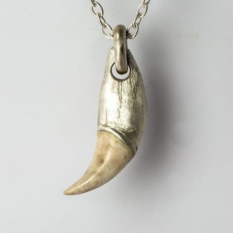 Tooth Cap, Teeth Necklace, Tiger Nails, Human Animal, Tooth Pendant, Silversmith Jewellery, Teeth Jewelry, Tooth Necklace, Bear Claws