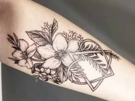 Adoption Tattoo With Flowers, Female Family Tattoo Ideas, Tattoos For Adoption, Adoption Tattoos For Moms, Adoption Symbol Tattoo With Flowers, Adoption Tattoo Ideas Adoptive Parents, Garden Tattoos For Women, Fertility Tattoos For Women, Adoption Tattoo Ideas