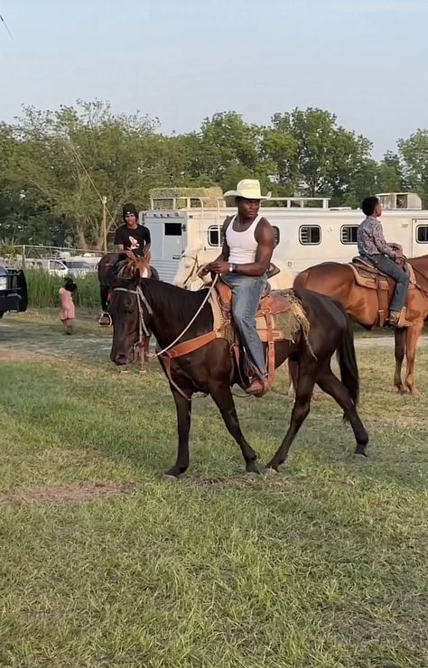 Black Country People, Country Black Men, Black Farmer Aesthetic, Black Country Girl Aesthetic, Black Country Aesthetic, Country Man Aesthetic, Black Cowboy Aesthetic, Black Cowgirl Aesthetic, Rodeo Outfits Men