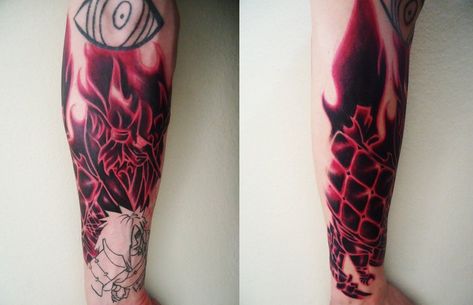 Uchiha Madara tattoo by ~shirotom on deviantART Susanoo Tattoo, Uchiha Tattoo, Forest Tattoo Sleeve, Madara Susanoo, Dragon Ball Tattoo, Uchiha Madara, Manga Tattoo, Demon Tattoo, Naruto Tattoo