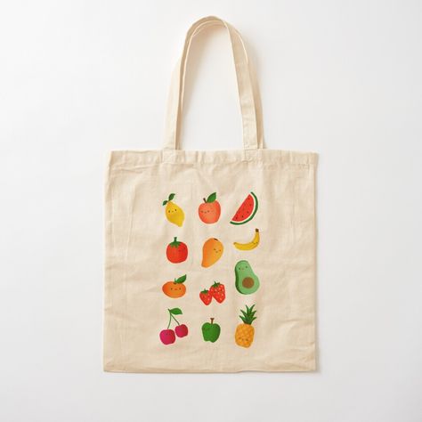 Orange Pomegranate, Diy Tote, Painted Tote, Diy Tote Bag, Cute Tote Bags, Fruit Pattern, Tote Pattern, Tote Bag Pattern, Cotton Tote Bag