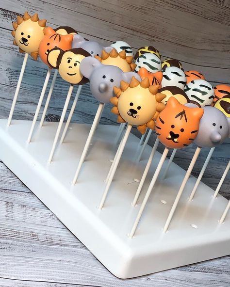 Zoo Themed Cake Pops, Jungle Theme Cakepops, Zoo Animal Cake Pops, Wild Animal Cake Pops, Safari Animal Cake Pops, Wild One Birthday Cake Pops, Pink Safari Cake Pops, Animal Cake Pops Jungle, Safari Themed Dessert Table