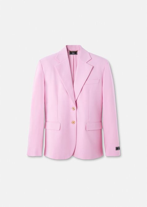 Versace Women's Medusa Oversized Blazer in Pink | Versace INT Pink Versace, Versace Blazer, Blazer Rosa, Versace Pink, Luxury Clothes Men, Versace Home, Pink Blazer, Pink Jacket, Oversized Blazer