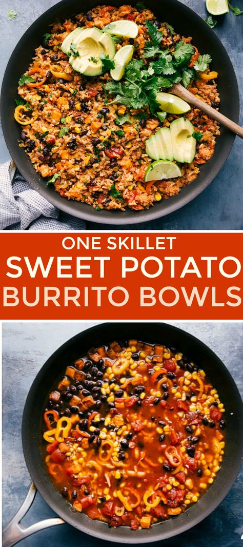 Sweet Potato Burrito Bowl, Potato Burrito Bowl, Potato Burrito, Sweet Potato Burrito, Healthy Burrito Bowl, Mexican Sweet Potatoes, Sweet Potato Rice, Vegetarian Burrito, Sweet Potato Bowls