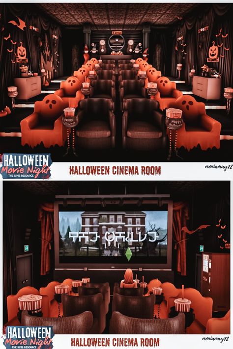 The Sims 4 Halloween Night Movie Cinema Room Custom Content. Download at @thesimsresource #ShowUsYourBuilds #thesims4 #Sims4 #sims4game #ts4house #ts4build #ts4builds #ts4nocc #ts4mm #simsbuilds #ts4 #sims4housebuild #sims4house #sims4home #sims5 #sims4build #simshousedesign #sims4cc #thesims4cc #ts4cc #thesims4housebuild . Download here: https://www.thesimsresource.com/downloads/1720477 Halloween Night Movie, Sims 4 Halloween, Halloween City, Disney Dreamlight Valley, Night Movie, Sims 5, Movie Cinema, Sims House Design, Cinnamon Spice