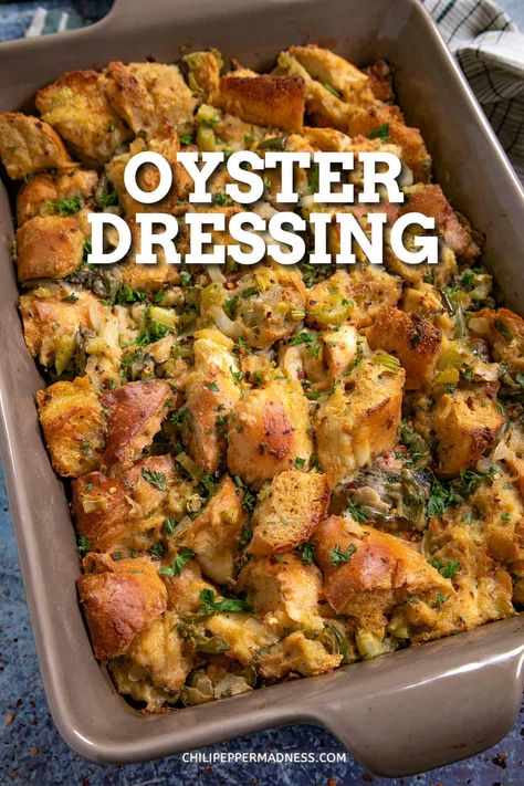 Oyster Dressing Recipes, Pickle Pasta, 2023 Thanksgiving, Cajun Christmas, Seasoned Bread, Classic Savory, Dressing Recipes Thanksgiving, Homemade Cajun Seasoning, Christmas Meals