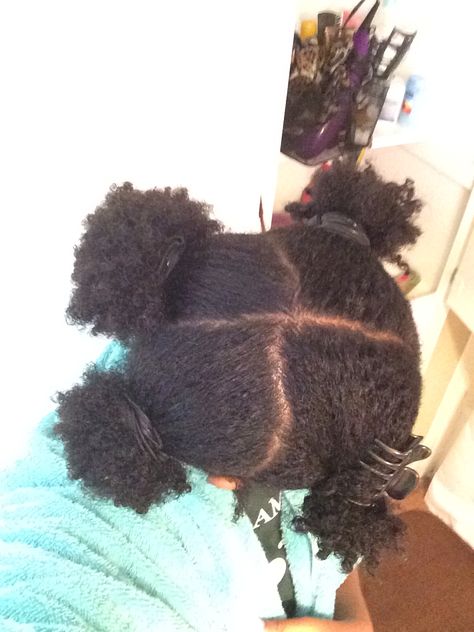 after washing my hair , I part into four sections where I detangle and plat each section ! -eb 4c Hair Ideas, Natural Hairstyles For Women, Hair Parts, Section Hair, Best Salt, Pepper Hair, Towel Dry Hair, Salt And Pepper Hair, Natural Hair Regimen