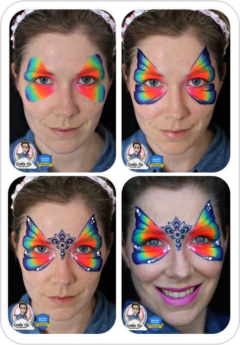 Follow Elodie's easy step by steps to face paint a beautiful butterfly. Take a few minutes of your time time for this easy to follow DIY project and learn to create a perfect face painting butterfly for your next event. Face Painting Butterfly, Butterfly Face Painting, Face Paint Tutorial, Face Painting Tips, Butterfly Face Paint, Girl Face Painting, Face Painting Tutorials, Painting Butterfly, Paint Tutorial