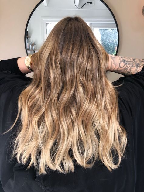 Dirty Blonde With Balayage, Blonde Balayage Warm Tones, Warm Balayage Brunettes, Warm Tone Balayage, Warm Tone Blonde, Warm Toned Balayage, Brown Hair With Blonde Balayage, Balyage Hair, Honey Balayage