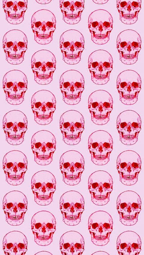 Iphone Wallpaper Aesthetic Red, Pink Gothic Wallpaper, Gothic Pink Aesthetic, Pink Goth Wallpaper, Pink Skull Wallpaper, Creepy Pink Aesthetic, Bedroom Wall Collage, Halloween Wallpaper Iphone, Picture Collage Wall