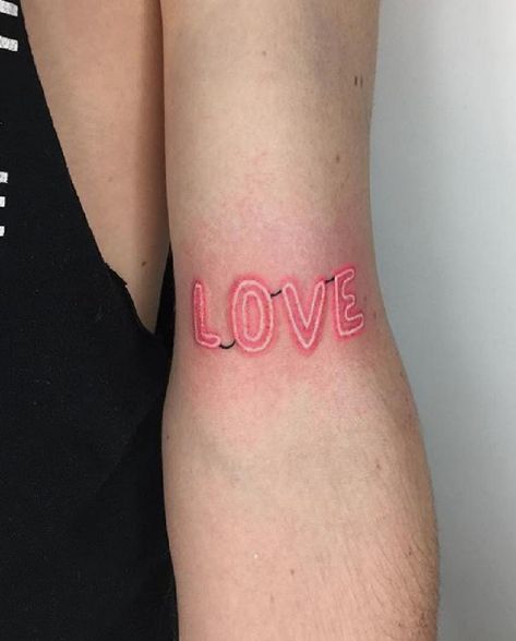 Neon Ink Tattoo, Neon Sign Tattoo Ideas, Neon Pink Tattoo, Neon Tattoo Ideas, Neon Light Tattoo, Vice Tattoo, Neon Sign Tattoo, Neon Tattoos, Tatts Ideas