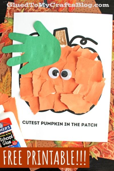 Torn Paper Pumpkin Craft Idea For Fall - Glued To My Crafts Preschool Crafts Pumpkin, Toddler Pumpkin Crafts Art Projects, Pumpkin Craft Toddler, Easy Pumpkin Craft Preschool, Paper Pumpkin Craft Preschool, Simple Pumpkin Craft, Torn Paper Pumpkin Craft, Preschool Crafts November, Toddler Fall Crafts Preschool