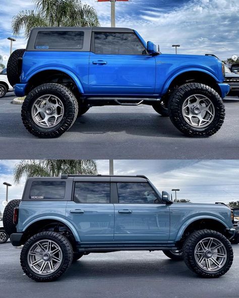 2 doors or 4? @bayshoreautomotive 2 door is on Gunmetal 4P50's the 4 door is on Gunmetal 4P08's #bronco #fordbronco #liftedbronco #4playwheels #4ps50 #bayshoreautomotive Ford Bronco 2023 4 Door, Bronco 2 Door, Ford Bronco Concept, Bronco Classic, Jeep Custom, Bronco Concept, Beard Ideas, Old Bronco, Bronco Raptor