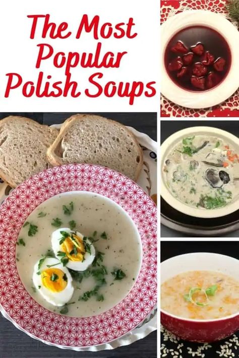 Polish Foodies, Polish Soup, Sauerkraut Soup, Comfort Soup Recipes, Potato Dumplings, Ham Soup, Comfort Soup, Kielbasa, Polish Recipes