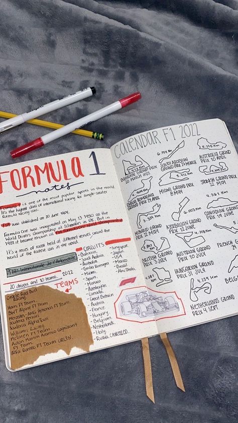 F1 Bullet Journal, F1 Journal, F1 Art, Formula 1 Car Racing, Bulletin Journal Ideas, Bullet Journal Ideas, Formula Racing, Just Pray, Diary Ideas