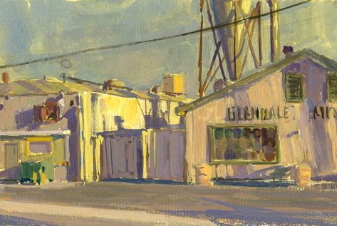 Mike Hernandez gouache landscapes Gouache Building, Mike Hernandez, Cityscape Drawing, City Sketch, Building Painting, Cityscape Art, Cityscape Painting, January 26, Fall Back