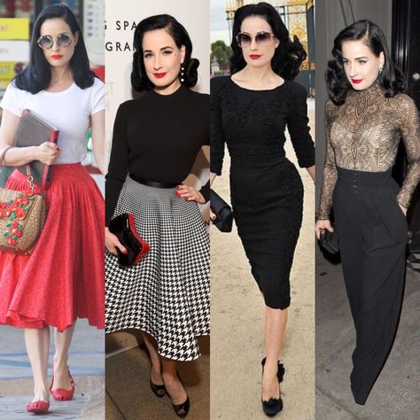 Mad Men Outfits Women, Modern Rockabilly Outfits, 40s Style Outfits, Dita Von Teese Aesthetic, 50s Pinup Outfits, Theatrical Romantic Style Casual, Dark Goddesses, Dita Von Teese Style, Lookbook Design