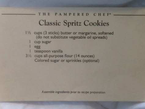 My go to cookie press recipe Cream Cheese Spritz Cookies Recipes, Pampered Chef Spritz Cookies, Pampered Chef Cookie Press Recipes, Holiday Biscuits, Pampered Chef Spritz Cookies Recipe, Preppy Kitchen Spritz Cookies, Spritz Cookies Betty Crocker, Pampered Chef Cookie Press, Press Cookies