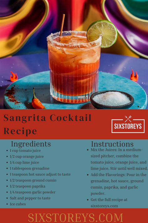 Sangrita Cocktail Recipe Party Punch, Drinks Alcohol, Classic Cocktail, Tomato Juice, Lime Wedge, Drinks Alcohol Recipes, Alcohol Recipes, Classic Cocktails, Cocktail Recipe