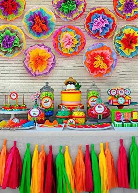 Mexican Centerpiece, Fiesta Theme Party Decorations, Mexican Fiesta Party Decorations, Fiesta Party Supplies, Mexican Birthday Parties, Mexican Theme Party, First Fiesta, Mexican Party Decorations, Mexican Fiesta Party