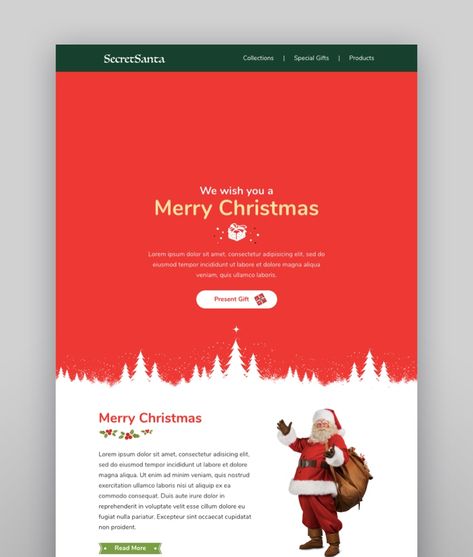 17 MailChimp Templates for Every Purpose and Occasion Holiday Email Marketing, Christmas Email Design, Holiday Email Design, Holiday Newsletter, Newsletter Design Inspiration, Advertising Campaign Design, Email Template Mailchimp, Mail Chimp Templates, Christmas Newsletter